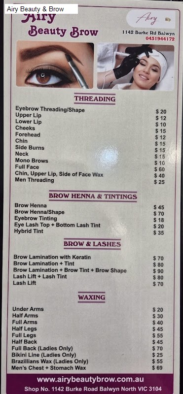 Monday2 Beauty Salon Open in Vermont, VIC: Airy Beauty & Brow,[NEW ]Anytime Hair and Nails,